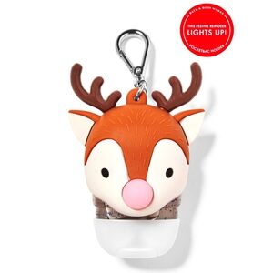 New Bath & Body Works Christmas Reindeer No Light Hand Gel Holder Keychain.